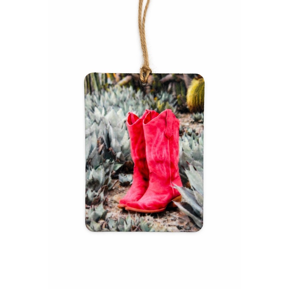 Cowgirl Kisses Felt Car Freshie Air Freshener Western Pink Boots Berry Leather